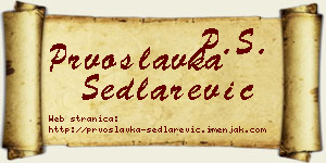 Prvoslavka Sedlarević vizit kartica